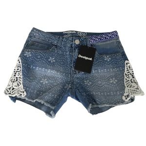 NWT Desigual Girls' Denim Shorts Sz 9/10 Years